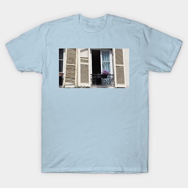 Paris Apartment Window and Shutters T-Shirt by BlackBeret